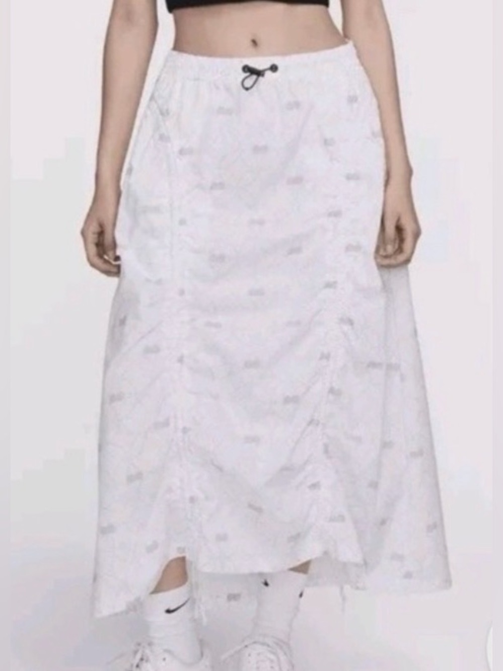 Women's XS Nike Naomi Osaka High-Waisted Woven Skirt White/Gray/Black